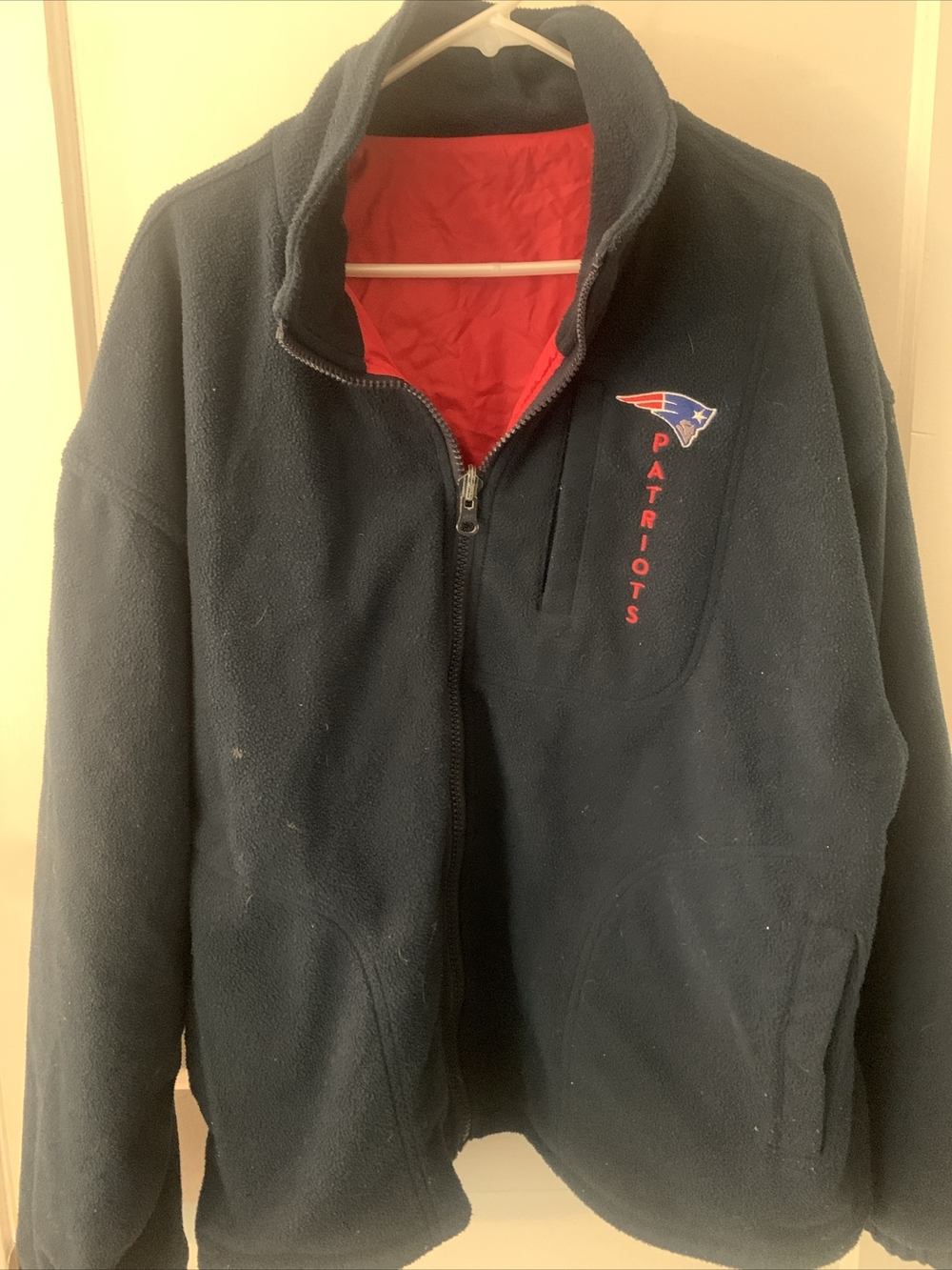 Vintage New England Patriots Jacket Pro Player Men's L Reversible NFL 1990's